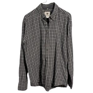 Warren & Parker Men’s Plaid Shirt in Charcoal, Grey and White. Size L. GUC